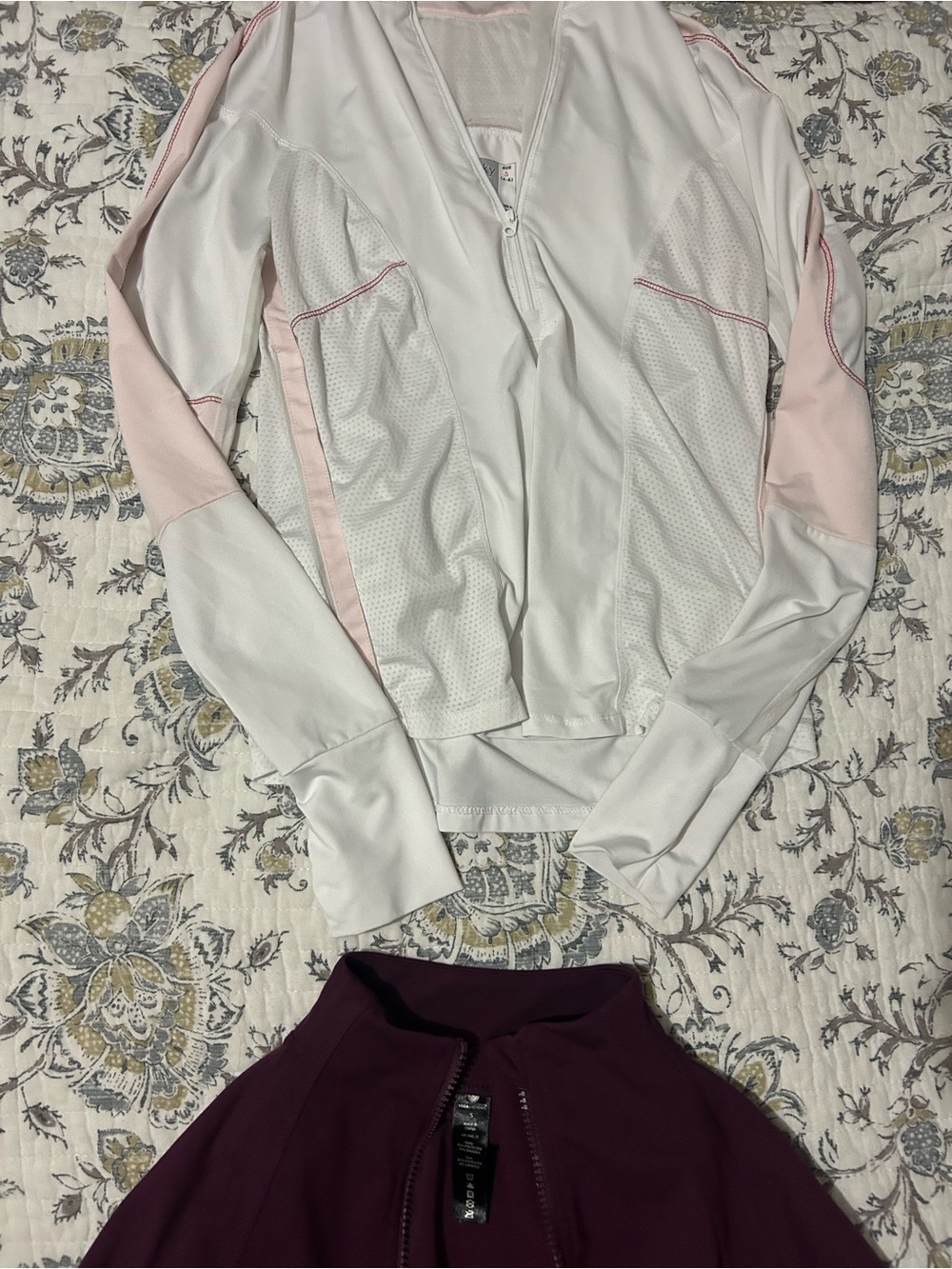 Lucky in Love White and Light Pink + Black Athletic Jacket